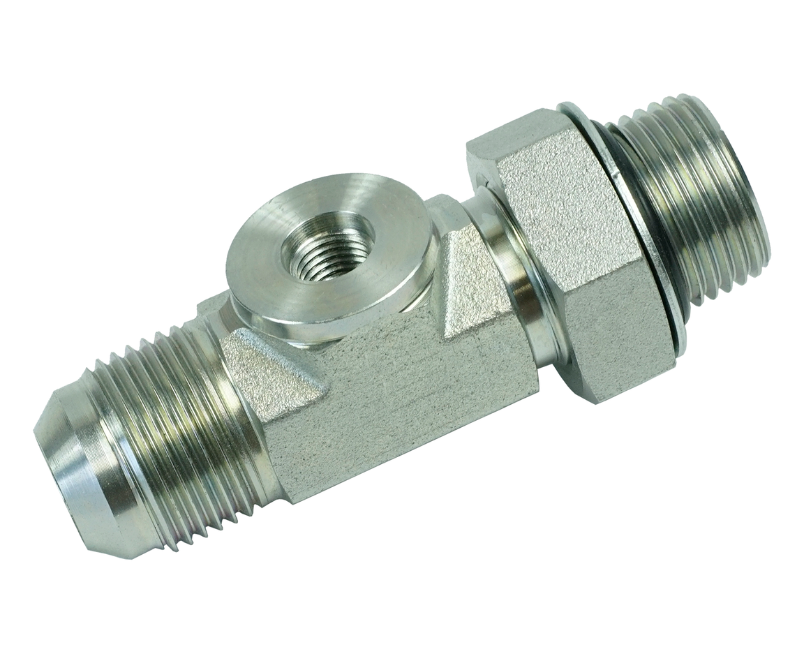 JIC 37º Male x ORB Male with Gauge Ports Hydracheck