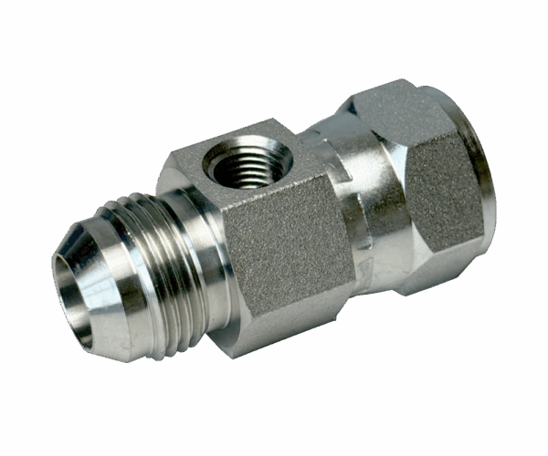 JIC Male x JIC Female Gauge Port Adapter with NPT Ports