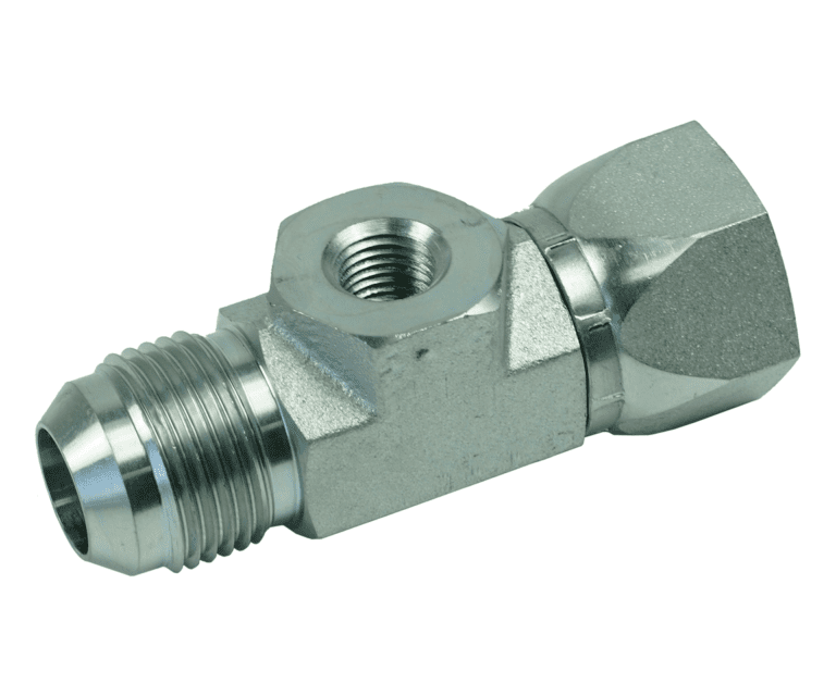 Male JIC x Female JIC Gauge Port Adapter with 1/4 inch NPT Gauge Port