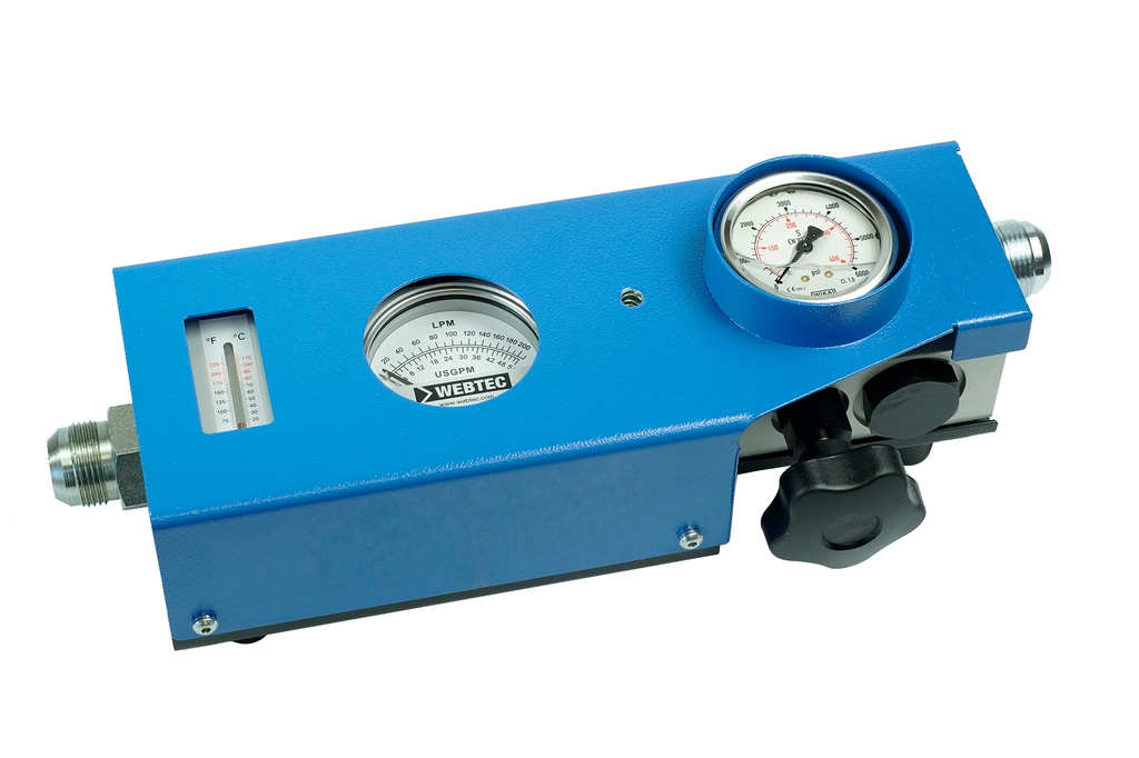 hydraulic flow meter with pressure gauge