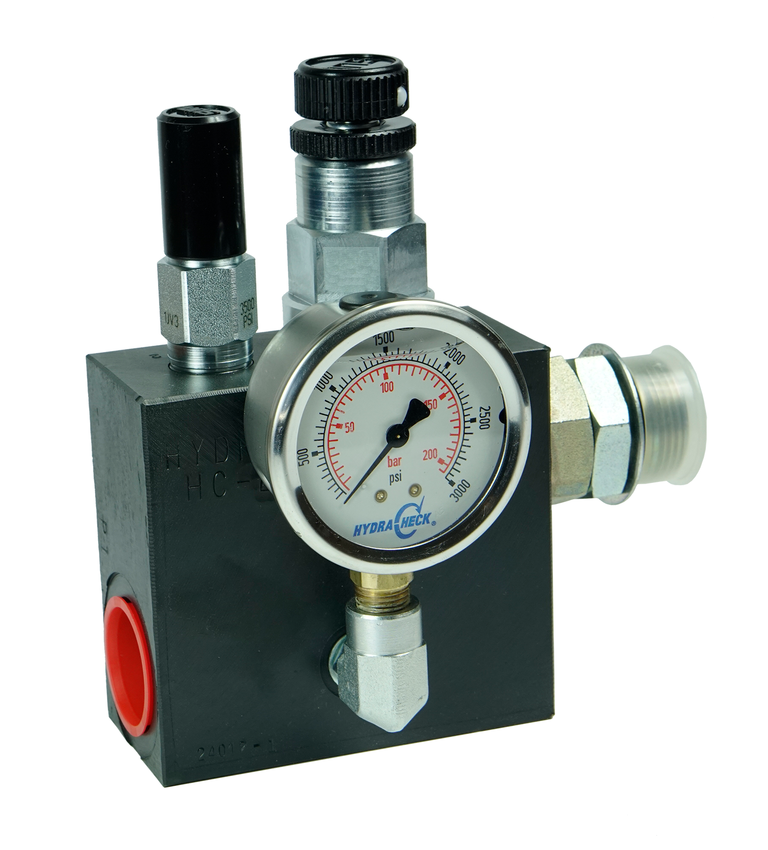 Hydracheck Safety Relief Valve Inline Flow Meters 20 ORB (3000 PSI)