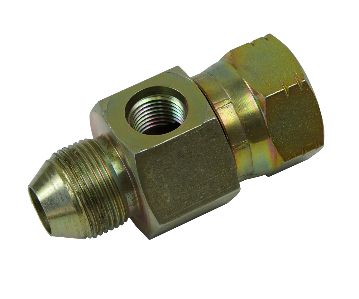 KOMATSU Male x KOMATSU Female Swivel with Gauge Port M14.5 Hydracheck